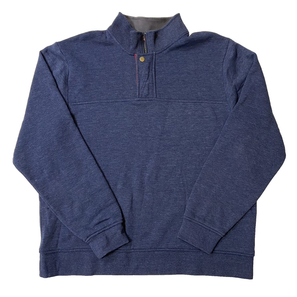 ORVIS 1/4 Zip Pullover Sweater Mens XL Blue Mock Neck Long Sleeve Adult Outdoor